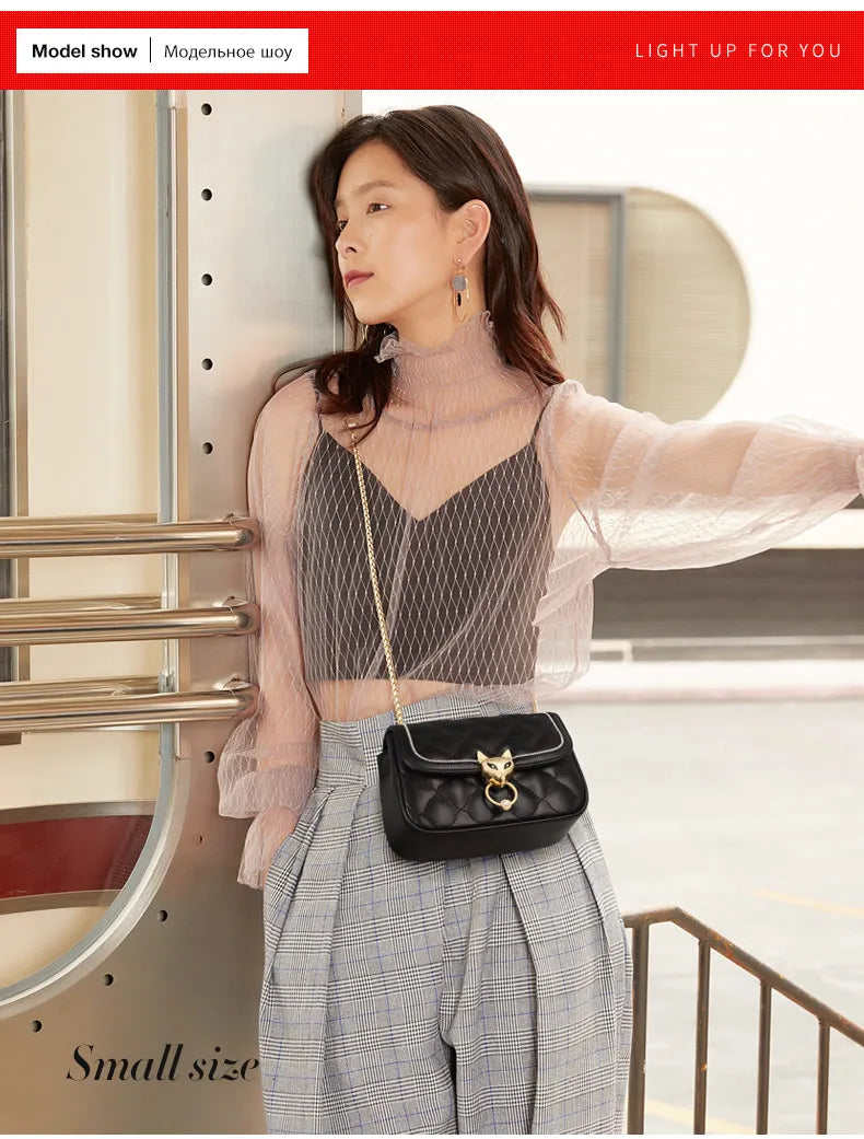FOXER Split Leather Crossbody Bag