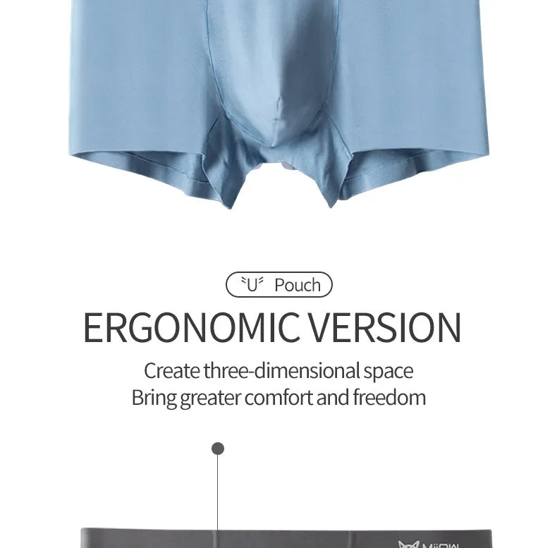 MiiOW Modal Men's Underwear 3Pcs Antibacterial Boxer Shorts
