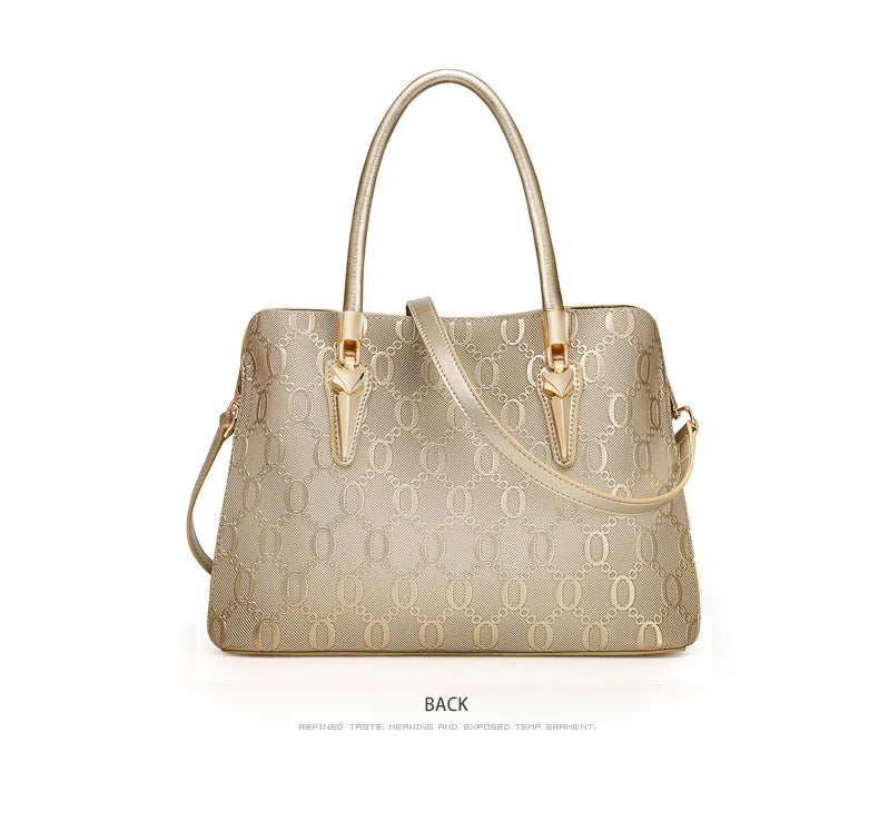 FOXER Split Leather Monogram Handbag