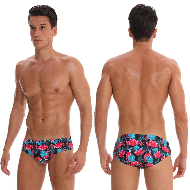 DATIFER Mens Low Waist Sexy Print Swim Briefs