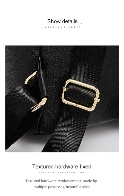 FOXER Brand  Women Cute Fashion Backpack Lady Leather +Microfiber Simple Travel School Bag Book Purse Quality Soft Daypack Gift