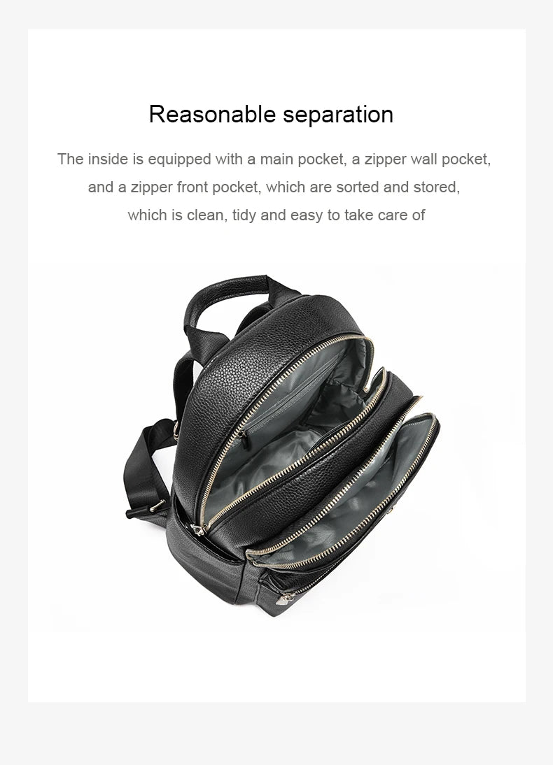 FOXER Brand  Women Cute Fashion Backpack Lady Leather +Microfiber Simple Travel School Bag Book Purse Quality Soft Daypack Gift