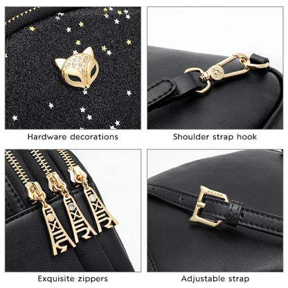 FOXER Glett Design Mini Female Backpack Split Leather Multilayer Space Women Shoulder Bag Fashion Handbag Best Festival Gift