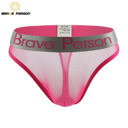 BRAVE PERSON Transparent Men's Briefs - Low-Waist Mesh Gauze Breathable Underwear