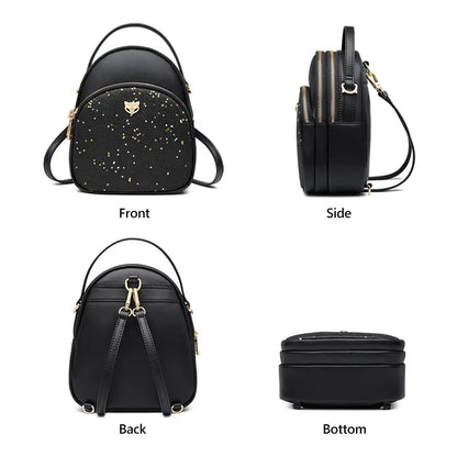 FOXER Glett Design Mini Female Backpack Split Leather Multilayer Space Women Shoulder Bag Fashion Handbag Best Festival Gift