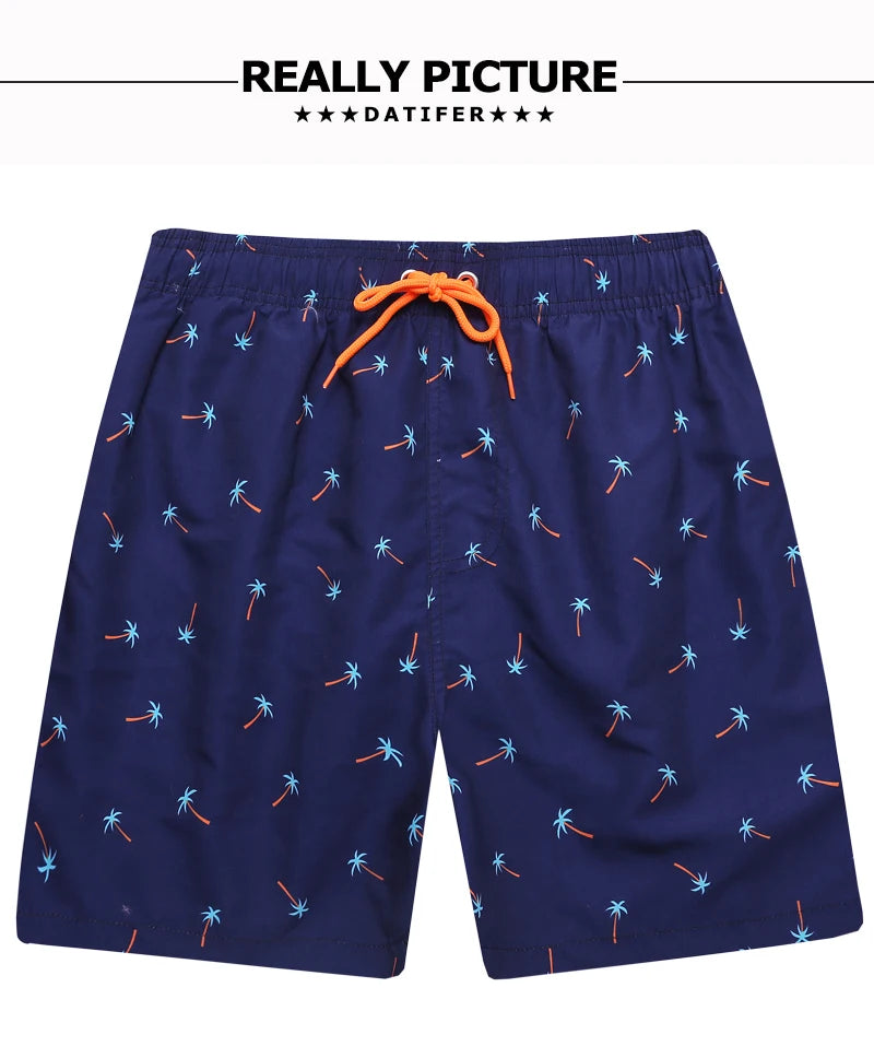 Men's Datifer brand quick-dry beach shorts with surf-friendly design, suitable for swimming, running, and gym activities.