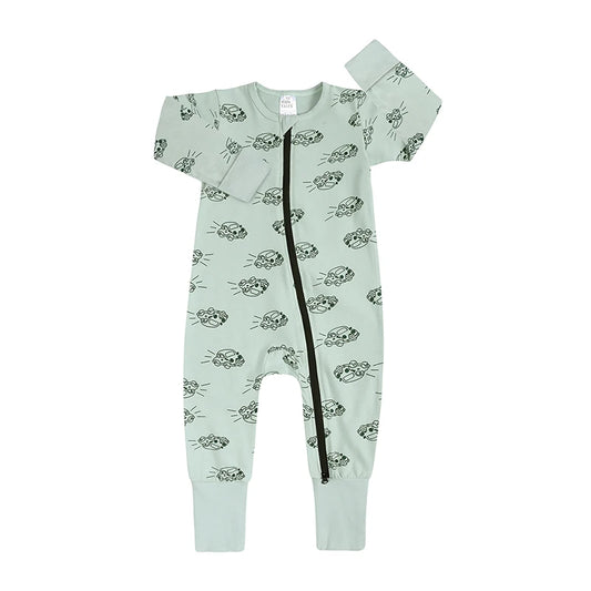 Kids Tales Storytime Cotton-Blend Double-Zip Baby Romper