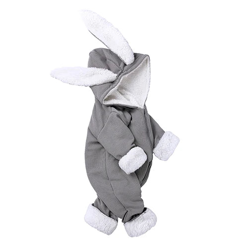 Kids Tales Bunny Hugs Cotton-Blend Hooded Baby Romper