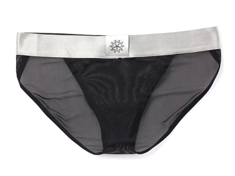 BRAVE PERSON Sexy Transparent Men's Briefs - Breathable Mesh Low-Waist Underwear for Ultimate Comfort