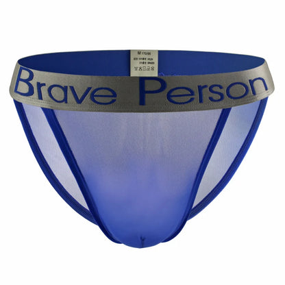 BRAVE PERSON Sexy Transparent Men's Briefs - Breathable Mesh Low-Waist Underwear for Ultimate Comfort