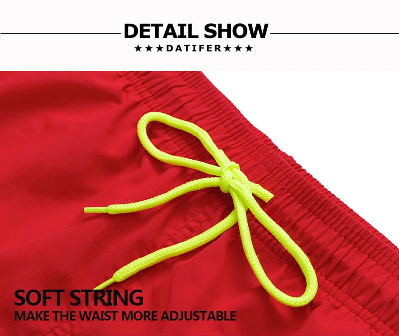 Men's summer boardshorts by Datifer, nylon with mesh liner, drawstring waist, suitable for surfing and sports.
