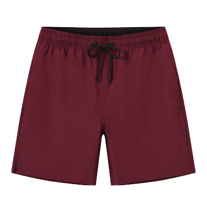 Men's Datifer Summer 2026 boardshorts from ShopHub NZ, solid color gym shorts with mesh liner, zipper pockets, quick-dry fabric, beach wear