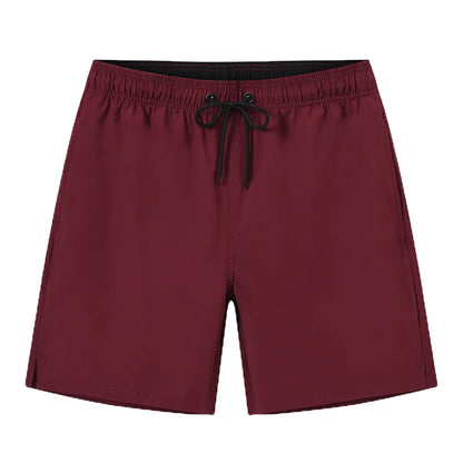 Men's Datifer Summer 2026 boardshorts from ShopHub NZ, solid color gym shorts with mesh liner, zipper pockets, quick-dry fabric, beach wear