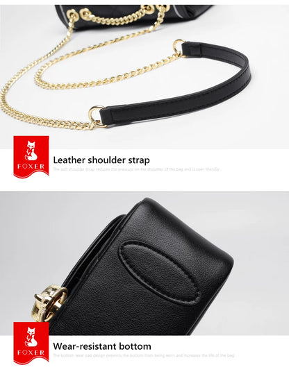 FOXER Split Leather Crossbody Bag