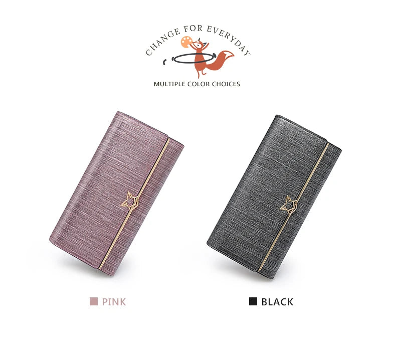 FOXER Women's Split Leather Long Wallet