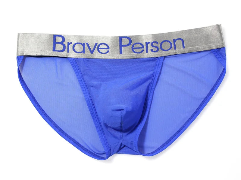 BRAVE PERSON Sexy Transparent Men's Briefs - Breathable Mesh Low-Waist Underwear for Ultimate Comfort