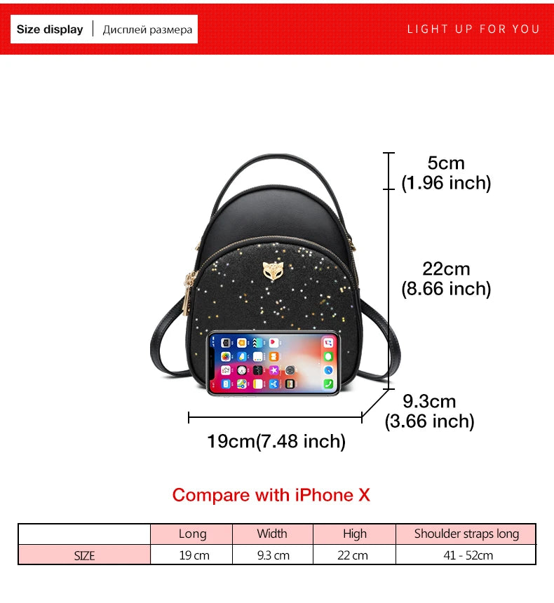 FOXER Glett Design Mini Female Backpack Split Leather Multilayer Space Women Shoulder Bag Fashion Handbag Best Festival Gift