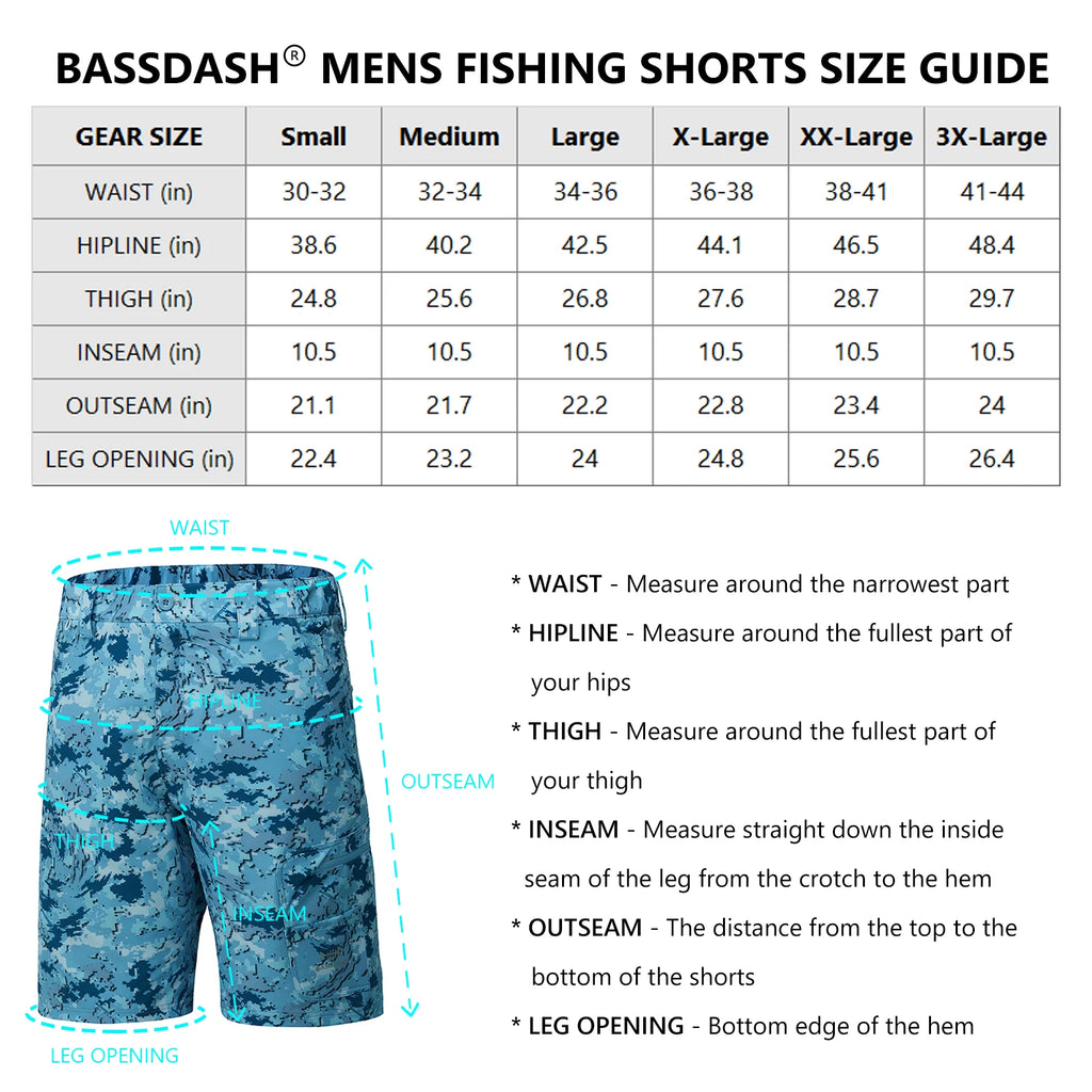 BASSDASH Men's Fishing Cargo Shorts ShopHub