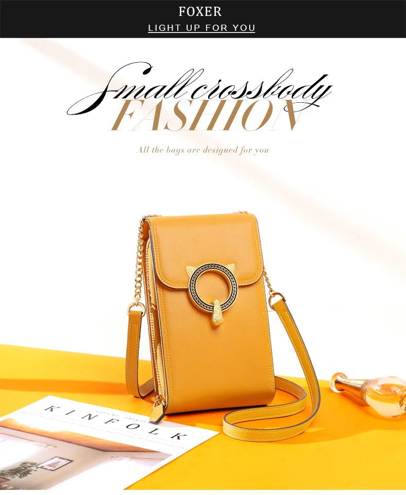 FOXER Split Leather Crossbody Bag