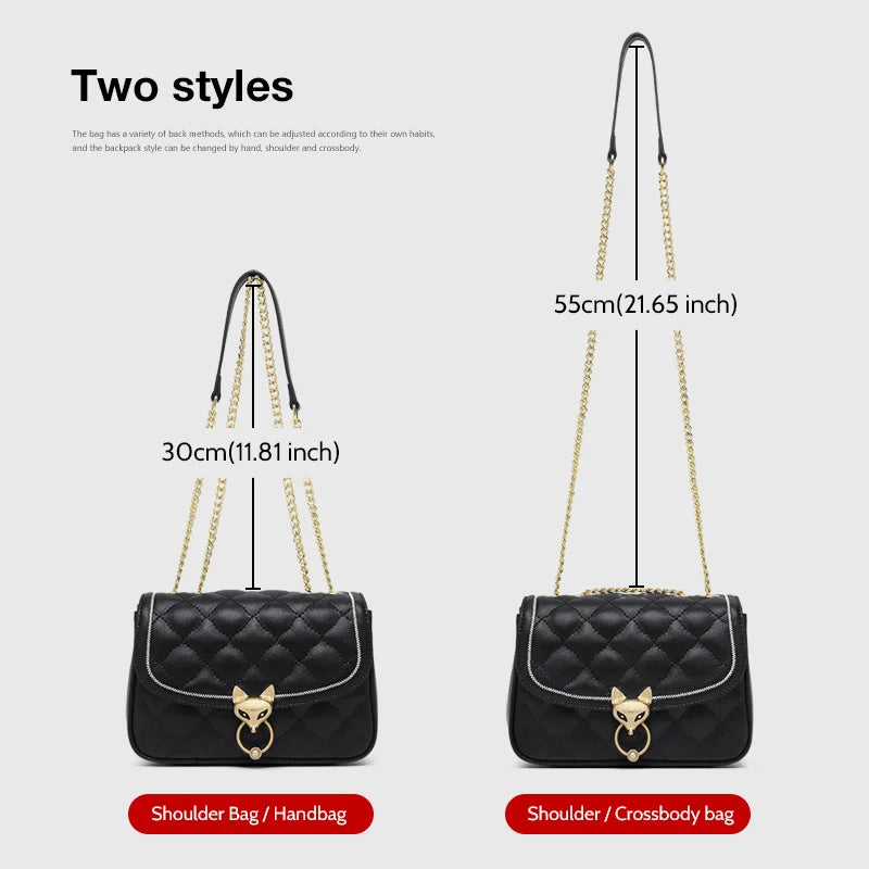 FOXER Split Leather Crossbody Bag