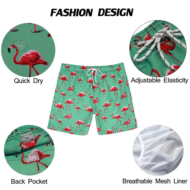 Men's DATIFER 2026 Summer sports boardshorts for surfing and swimming, featuring colorful beachwear design and comfortable fit.