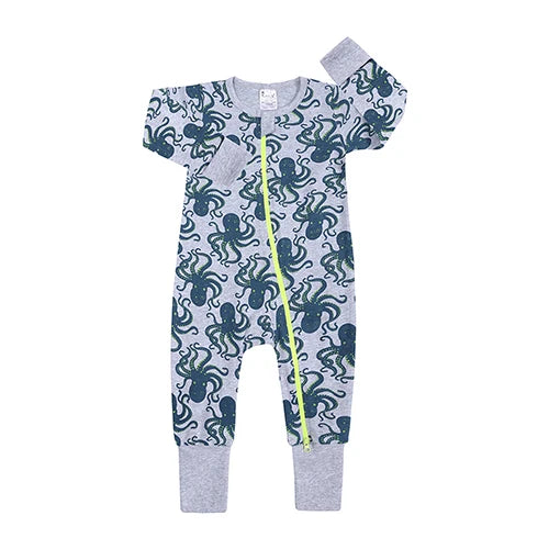 Kids Tales Little Bloom Cotton-Blend Double-Zip Romper