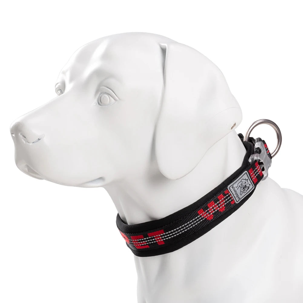 TRUELOVE Pet Collar Best Neoprene Padded 3M Reflective Dog Collar for Large Medium Small Bonus Dog Tracker Tag Feature YC1854
