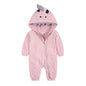 Kids Tales Tiny Trail Cotton-Blend Hooded Zip Baby Romper