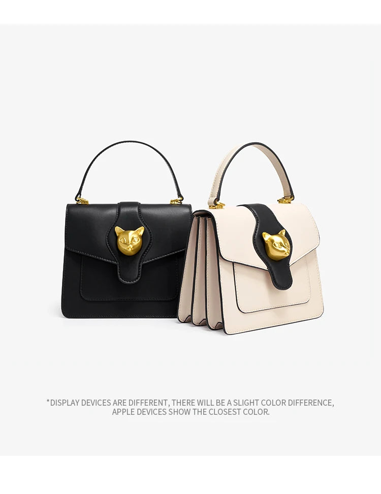BAFELLI Cat Clasp Genuine Leather Doctor Bag