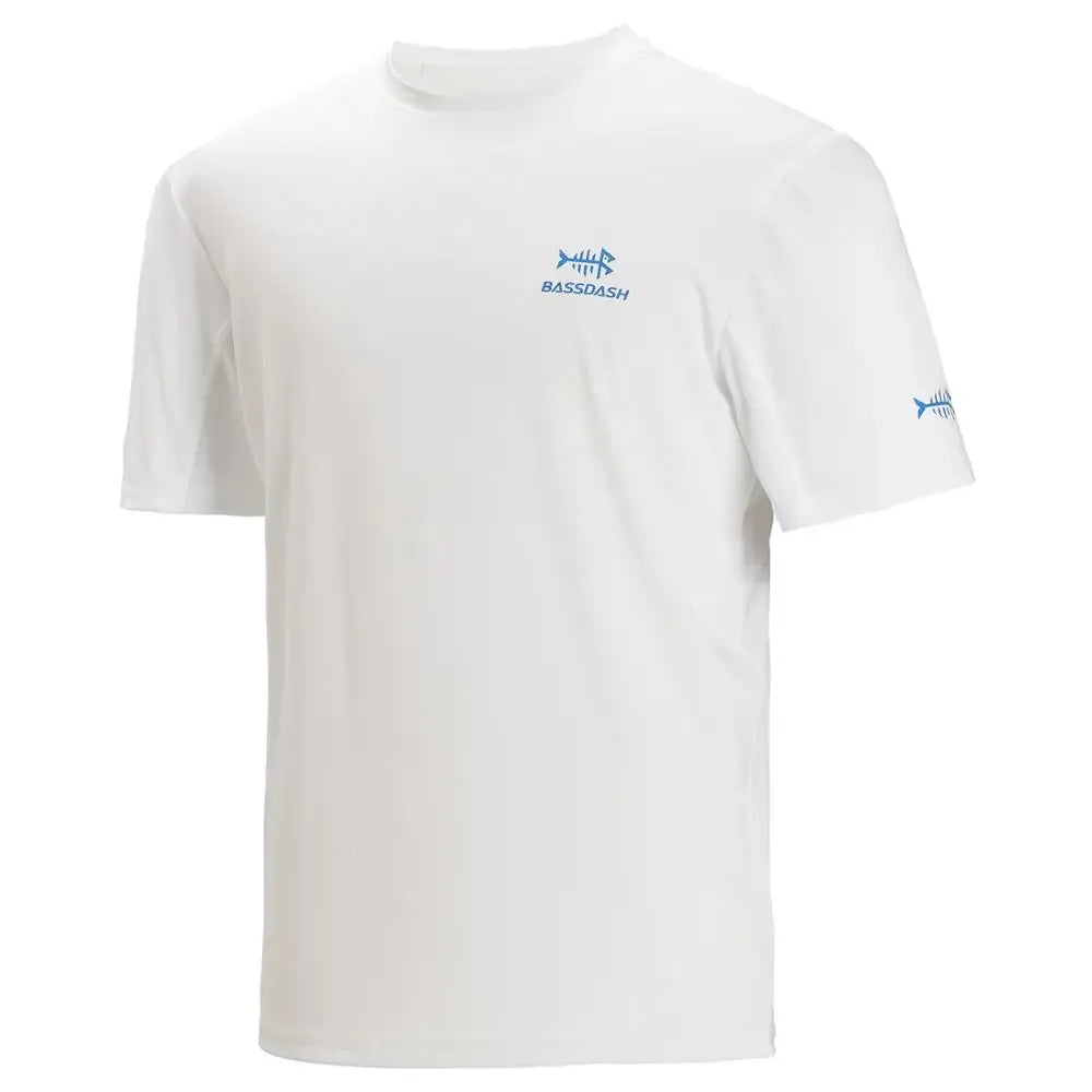 BASSDASH Men’s UPF 50+ Sun Protection Fishing Shirt White
