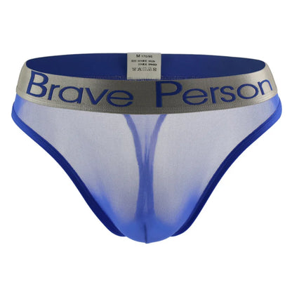 BRAVE PERSON Transparent Men's Briefs - Low-Waist Mesh Gauze Breathable Underwear