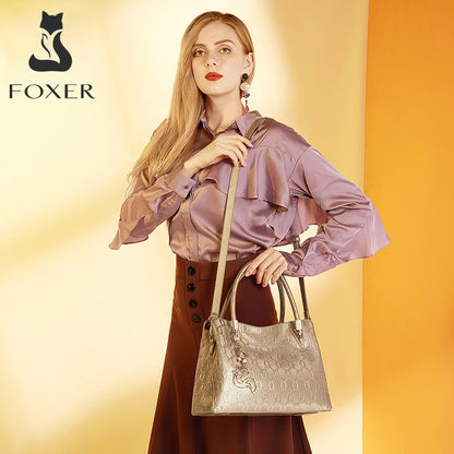 FOXER Cowhide Leather Women's Shoulder Bag