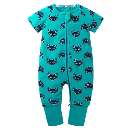 Kids Tales Sunny Adventures Cotton-Blend Double-Zip Baby Romper