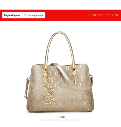 FOXER Split Leather Monogram Handbag