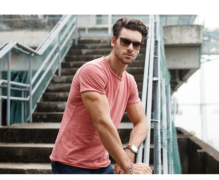 AIOPESON 100% Cotton Casual Soft Fitness T-Shirts - ShopHub