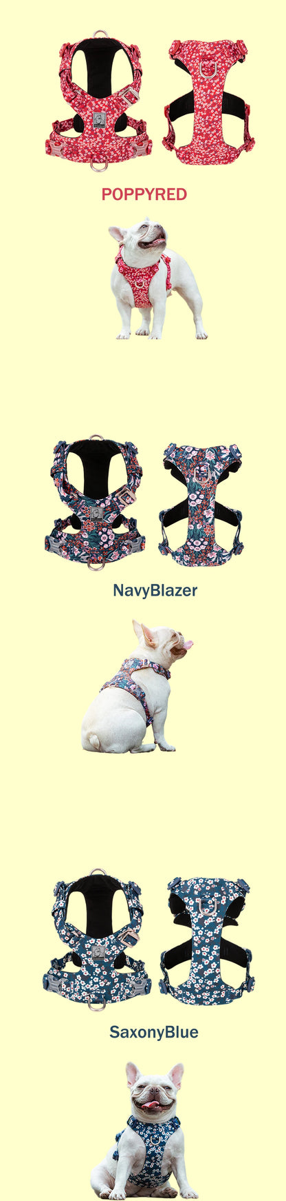 Truelove Dog Harness New Fashion Design Harness for Small Large Dog Cotton Floral Multi Sizes Adjustable Reflective TLH6283