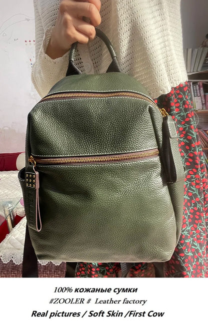 ZOOLER Top Sell Genuine leather Backpack Women Real Leather Travel Bags Style Backpack Soft Skin Female School Girl  Bags MY113