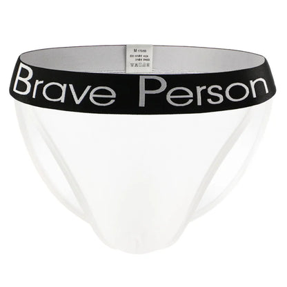 BRAVE PERSON Sexy Transparent Men's Briefs - Breathable Mesh Low-Waist Underwear for Ultimate Comfort