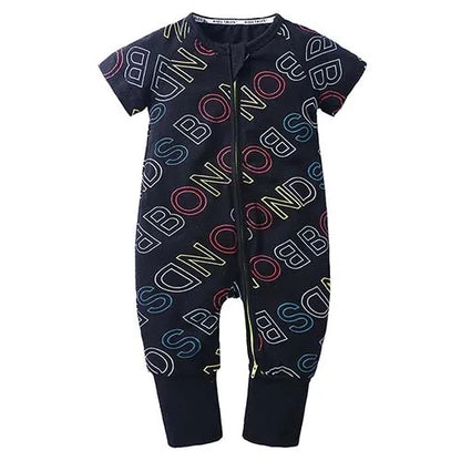 Kids Tales Sunny Adventures Cotton-Blend Double-Zip Baby Romper