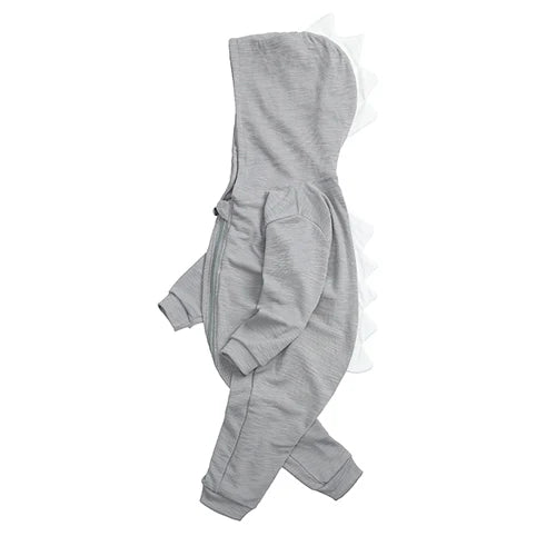 Kids Tales Tiny Trail Cotton-Blend Hooded Zip Baby Romper