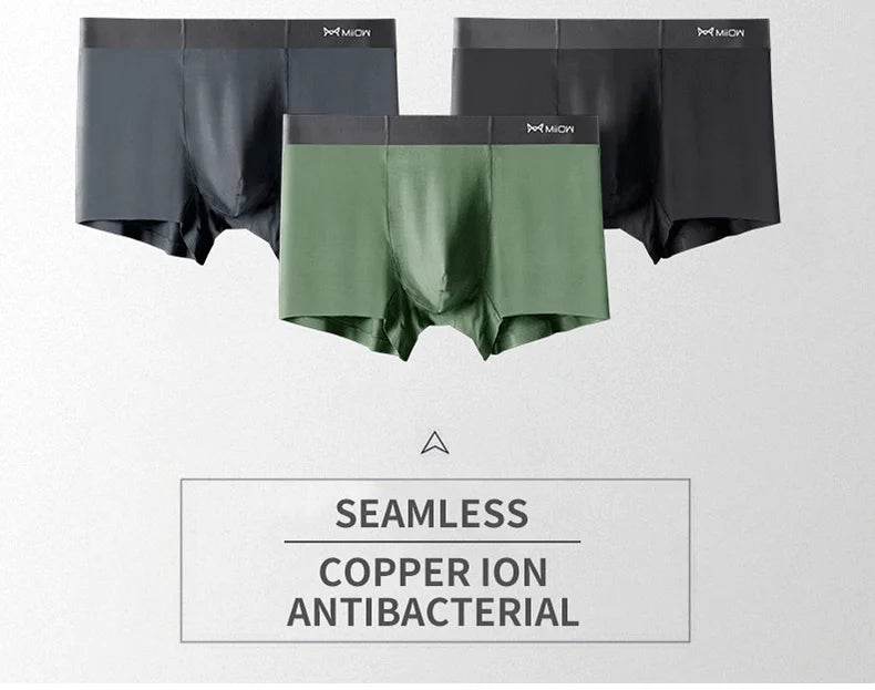MiiOW Modal Men's Underwear 3Pcs Antibacterial Boxer Shorts