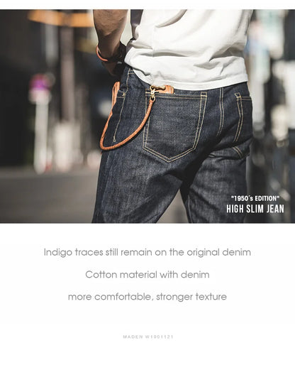 Maden Men's 14oz Raw Selvedge Denim Jeans