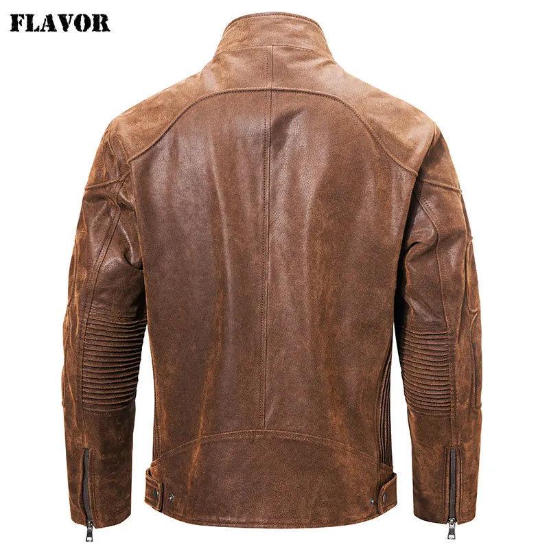 FLAVOR Men's Stand-Collar Leather Jacket – Urban Reserve