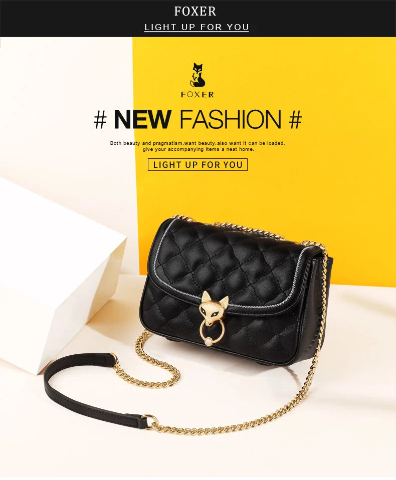 FOXER Split Leather Crossbody Bag