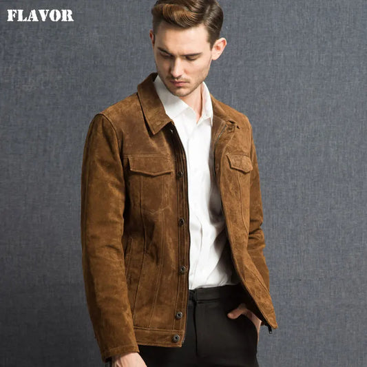 FLAVOR Men's Distressed Leather Jacket – Vintage Trail