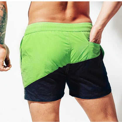 DESMIIT S7 Contrast Patchwork Swim Shorts with Mesh Liner
