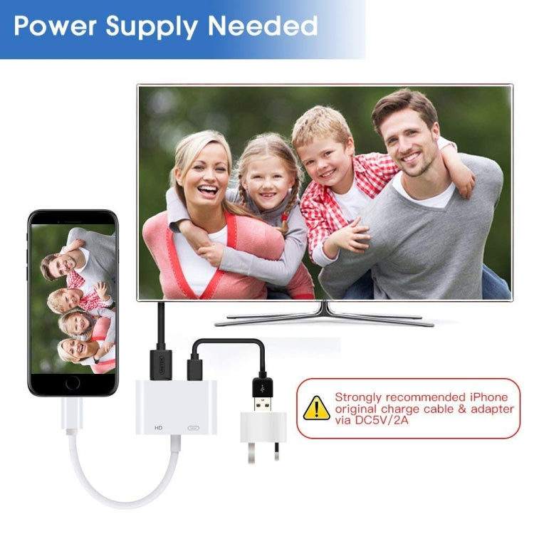 E-Gin-LTH-002 8 Pin Digital AV to HDMI Adapter + USB Charging Port for 1080P HD TV Display Screen Device