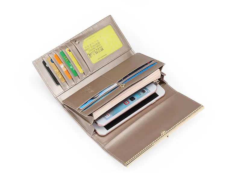 FOXER Women's Split Leather Long Wallet