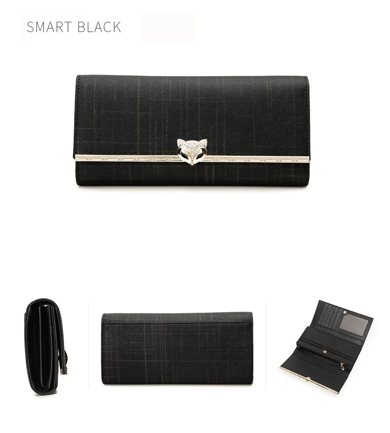 FOXER Women's Split Leather Long Wallet