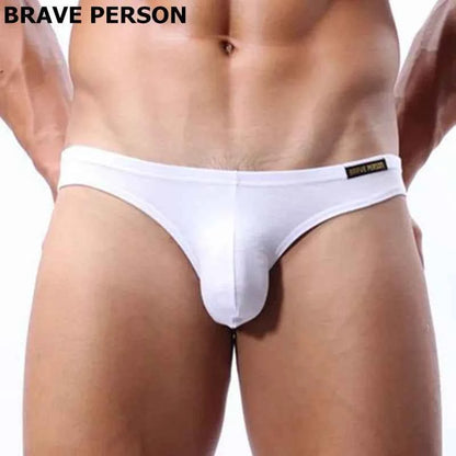 BRAVE PERSON Mens Low Rise Underwear Briefs with U Convex Pouch
